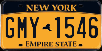 NY license plate GMY1546