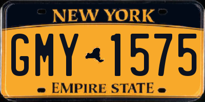 NY license plate GMY1575
