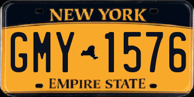 NY license plate GMY1576