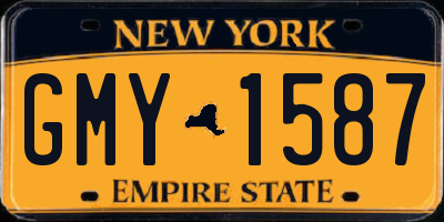 NY license plate GMY1587