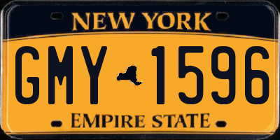NY license plate GMY1596