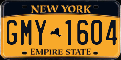 NY license plate GMY1604