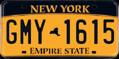 NY license plate GMY1615