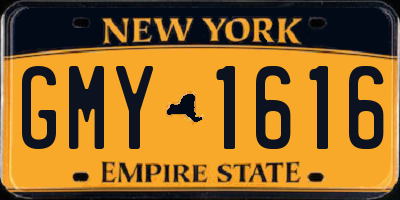 NY license plate GMY1616