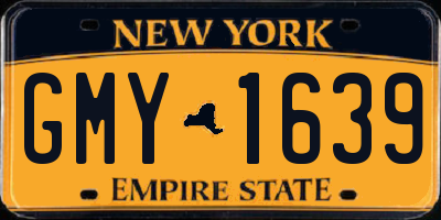 NY license plate GMY1639