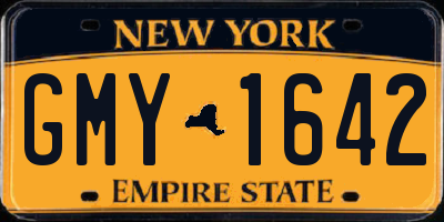 NY license plate GMY1642