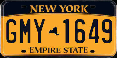 NY license plate GMY1649