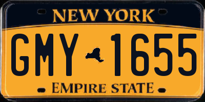 NY license plate GMY1655