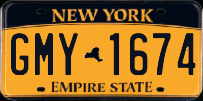 NY license plate GMY1674