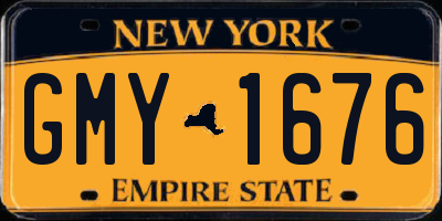 NY license plate GMY1676