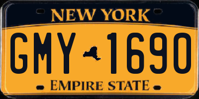 NY license plate GMY1690