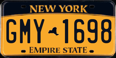 NY license plate GMY1698