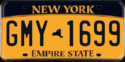 NY license plate GMY1699