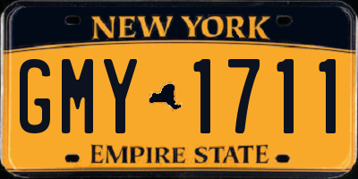 NY license plate GMY1711