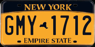 NY license plate GMY1712