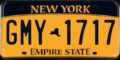 NY license plate GMY1717