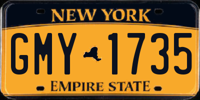 NY license plate GMY1735