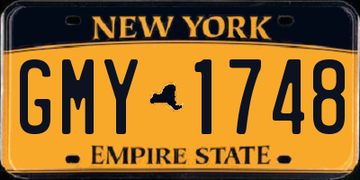 NY license plate GMY1748
