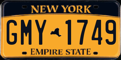 NY license plate GMY1749