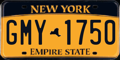 NY license plate GMY1750