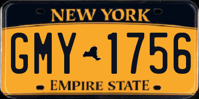 NY license plate GMY1756