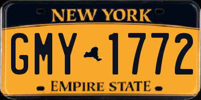 NY license plate GMY1772