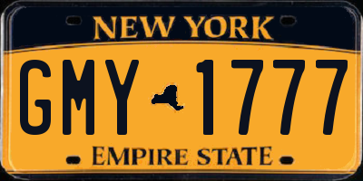 NY license plate GMY1777