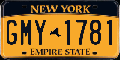 NY license plate GMY1781