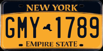 NY license plate GMY1789