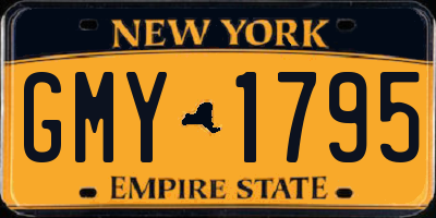 NY license plate GMY1795