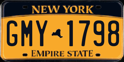 NY license plate GMY1798