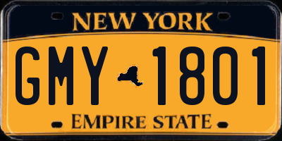 NY license plate GMY1801