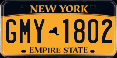 NY license plate GMY1802