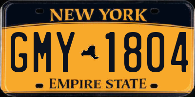 NY license plate GMY1804