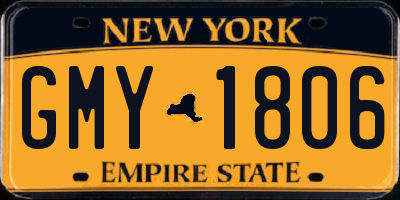 NY license plate GMY1806