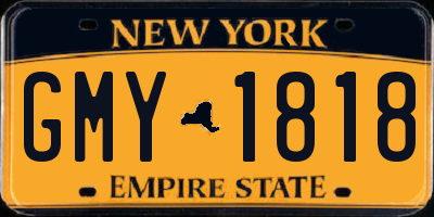 NY license plate GMY1818