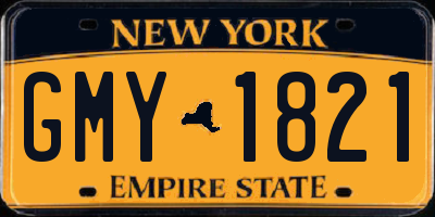 NY license plate GMY1821