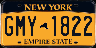 NY license plate GMY1822