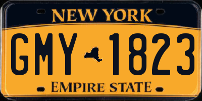 NY license plate GMY1823