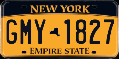NY license plate GMY1827