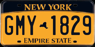 NY license plate GMY1829