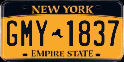 NY license plate GMY1837