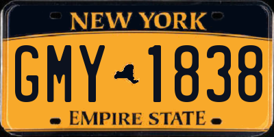 NY license plate GMY1838