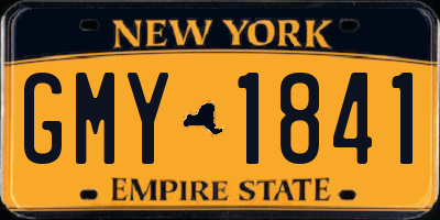 NY license plate GMY1841