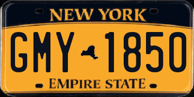 NY license plate GMY1850