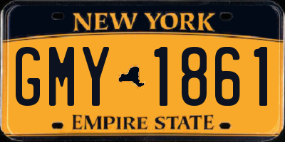 NY license plate GMY1861