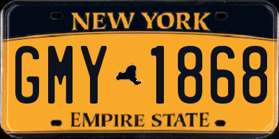NY license plate GMY1868