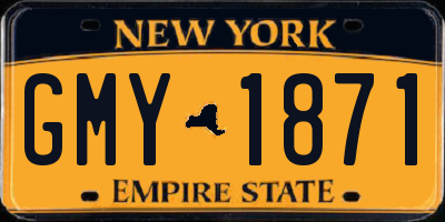 NY license plate GMY1871