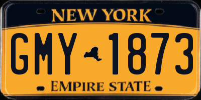 NY license plate GMY1873
