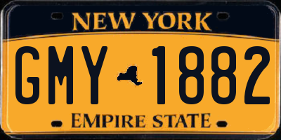 NY license plate GMY1882